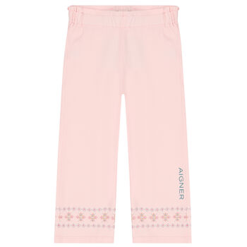 Girls Pink Logo Trousers