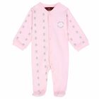 Girls Pink Logo Babygrow, 1, hi-res