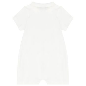 Baby Boys White Logo Romper