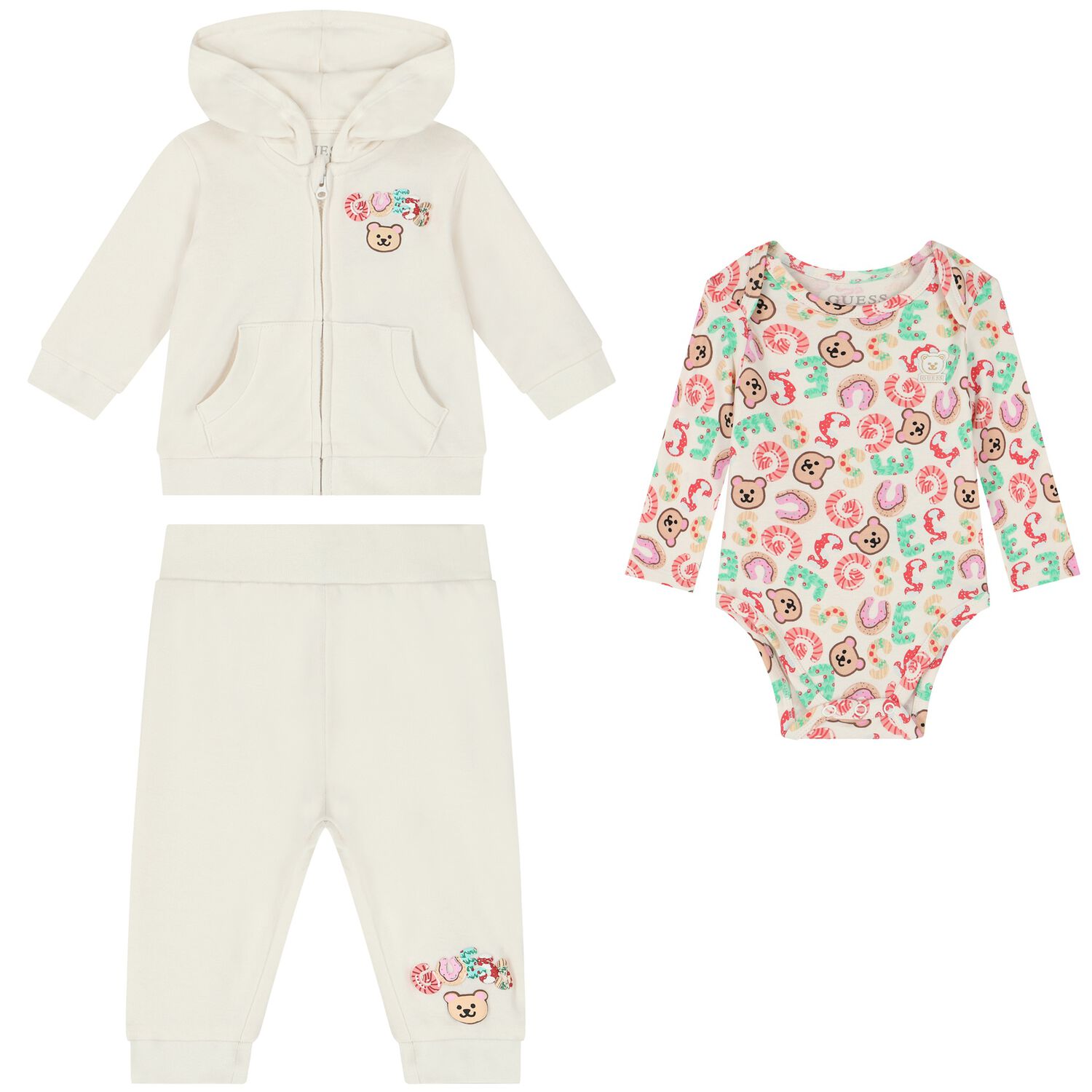 Baby Boys Ivory Logo Tracksuit (3 Piece), 1, hi-res