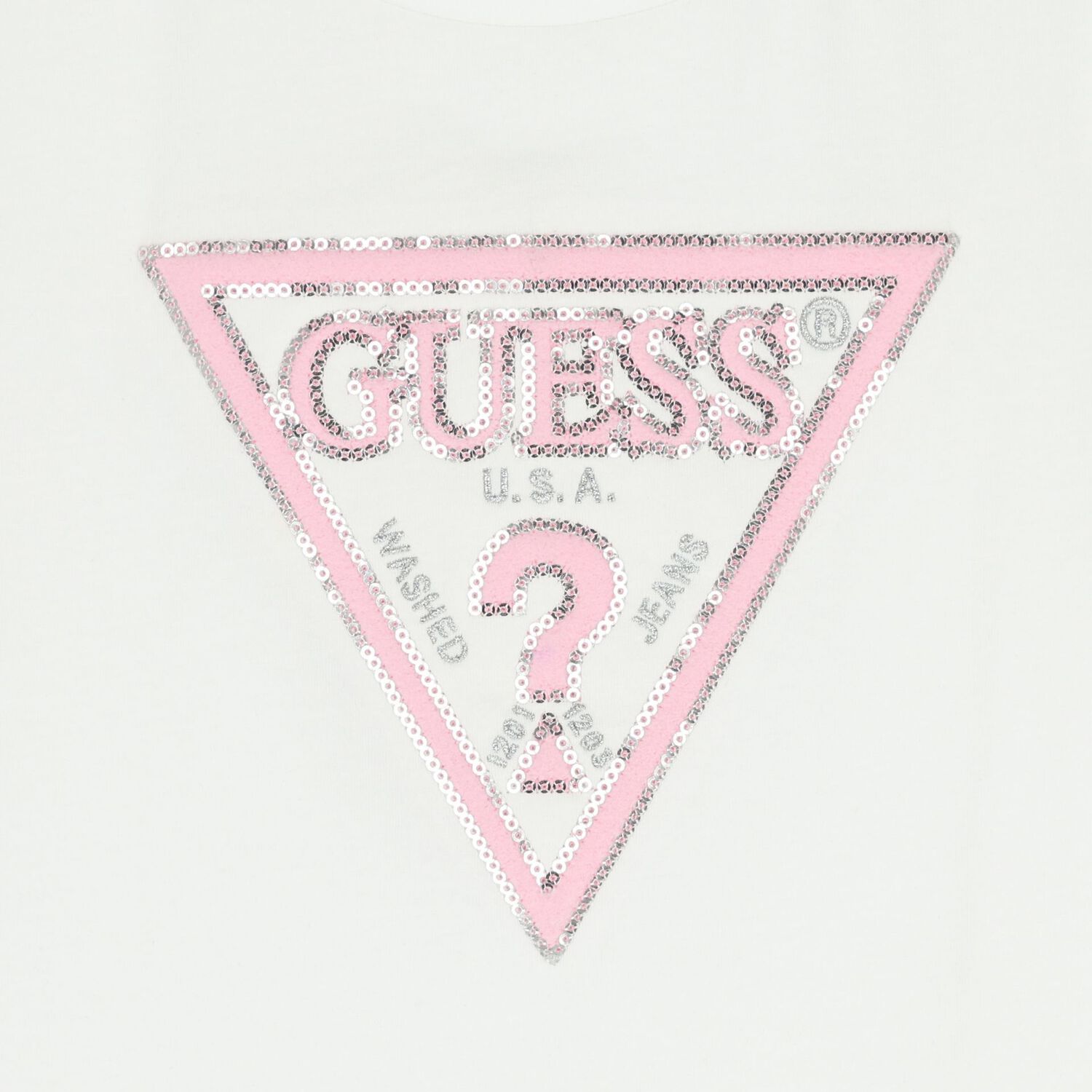 Girls White Logo T-Shirt, 4, hi-res