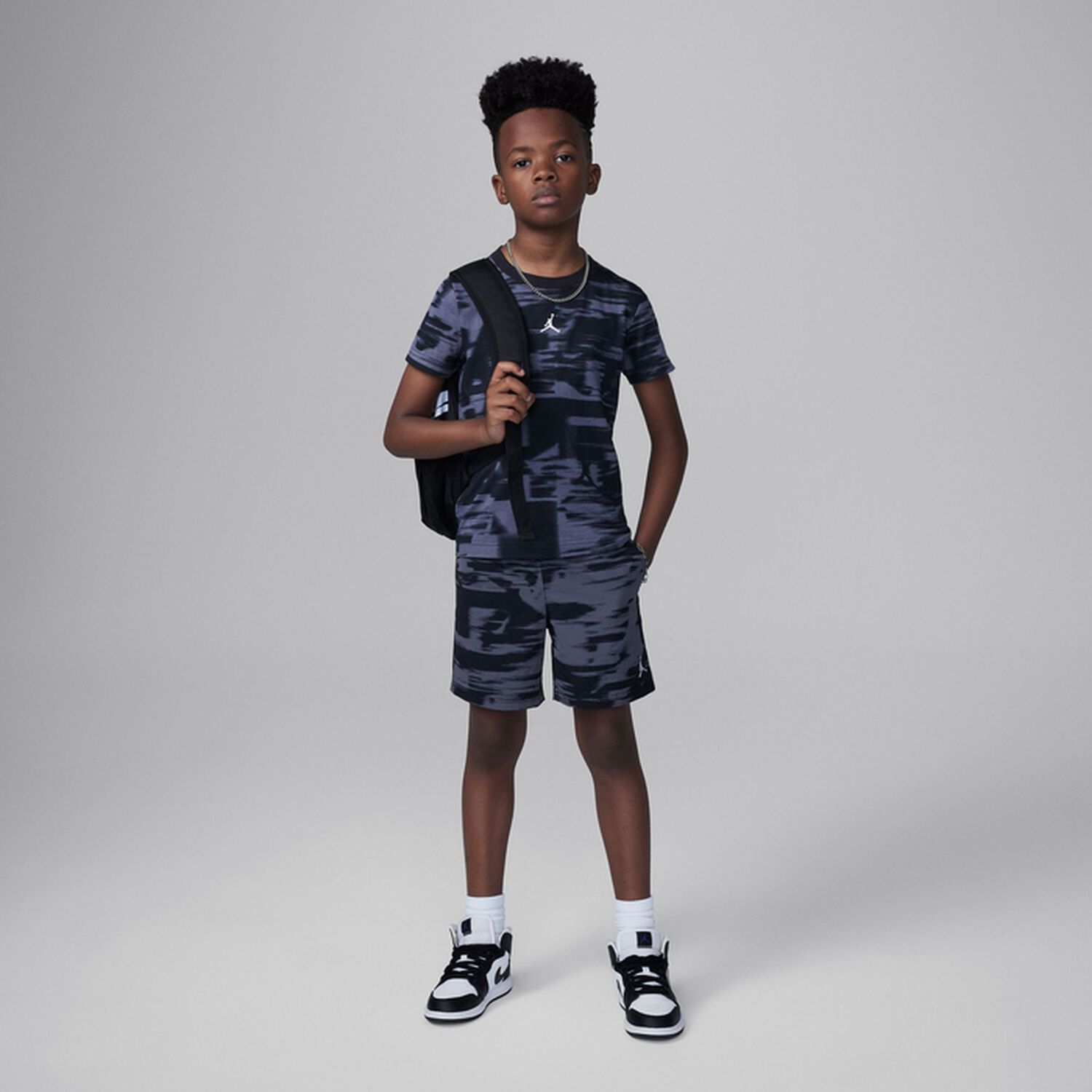 Black & Grey Jordan Shorts, 1, hi-res image number null