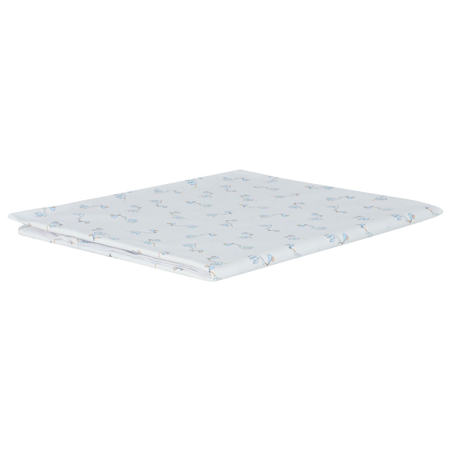 Baby Boys White and Blue Stork Print Blanket, 3, hi-res image number null
