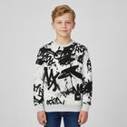 White & Black Graffiti Logo Sweatshirt, 1, hi-res