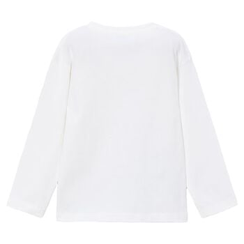 Boys White Robot Long Sleeve Top