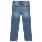 Boys Blue Logo Denim Jeans, 1, hi-res