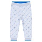 Baby Boys Blue & White Logo Tracksuit Set, 1, hi-res