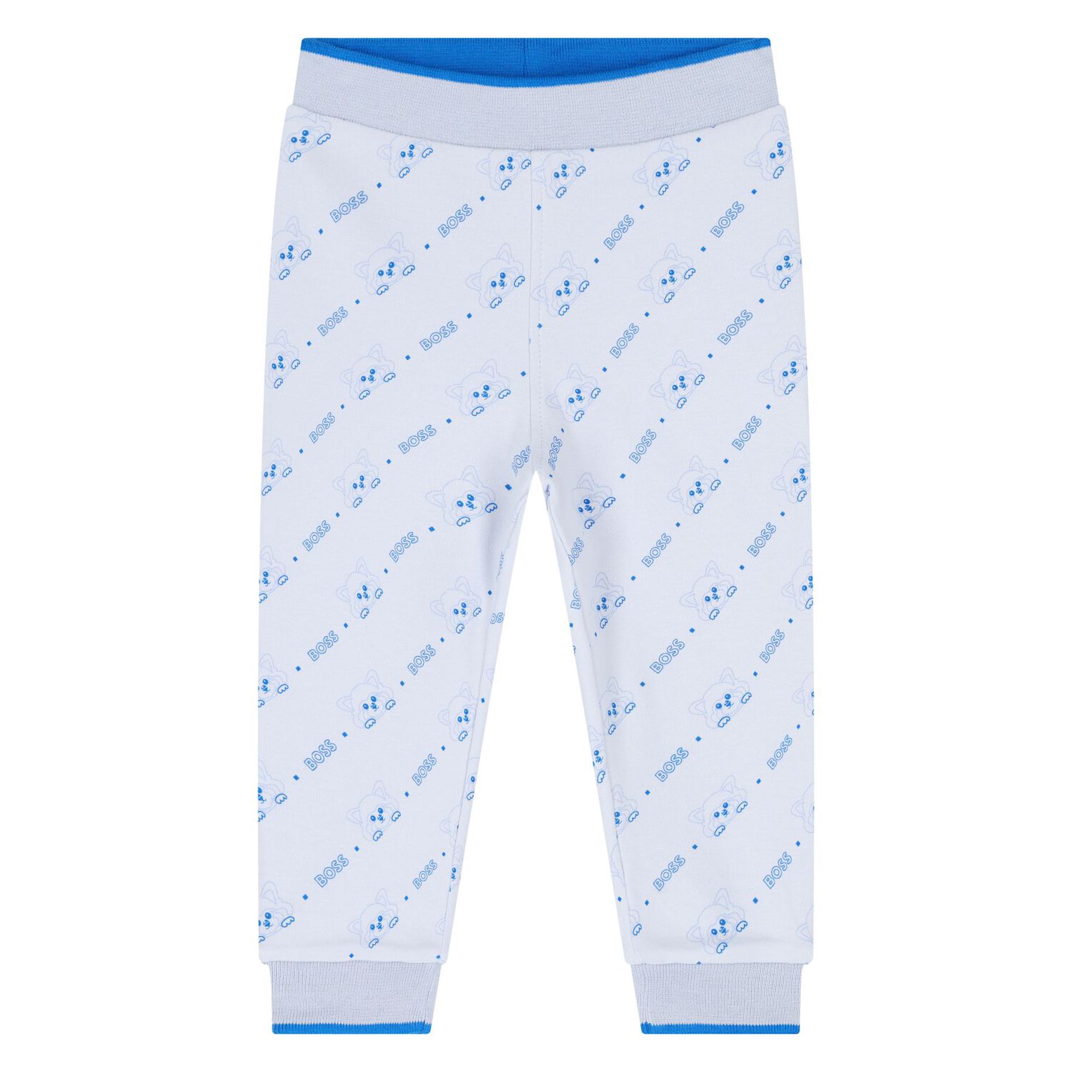 Baby Boys Blue & White Logo Tracksuit Set, 1, hi-res