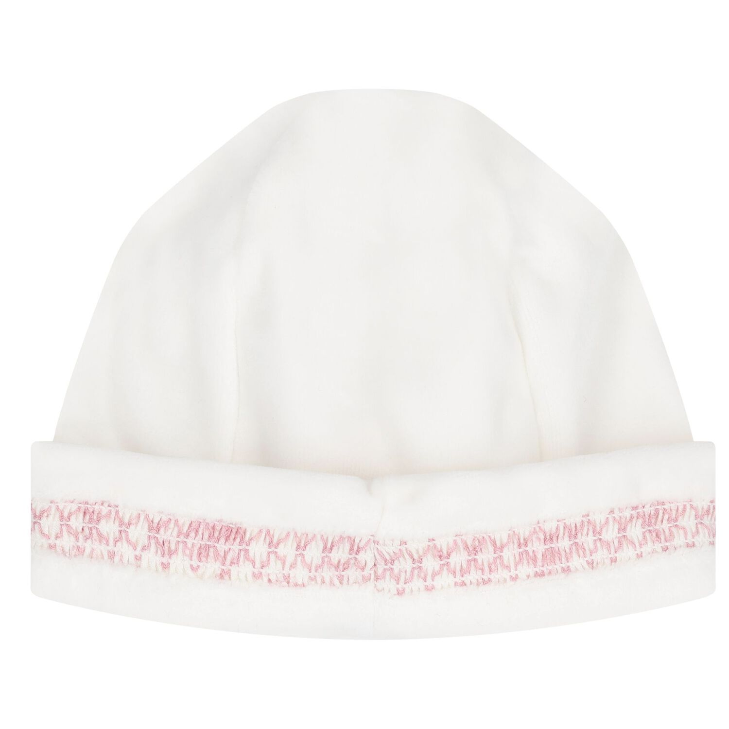 Baby Girls White & Pink Smocked Hat, 1, hi-res