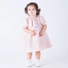 Younger Girls Pink Diamante Dress, 1, hi-res