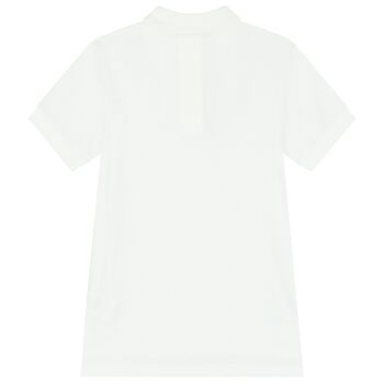 Boys White Logo Polo Shirt