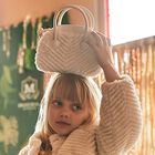 Girls Ivory Faux Fur & Leather Handbag, 1, hi-res