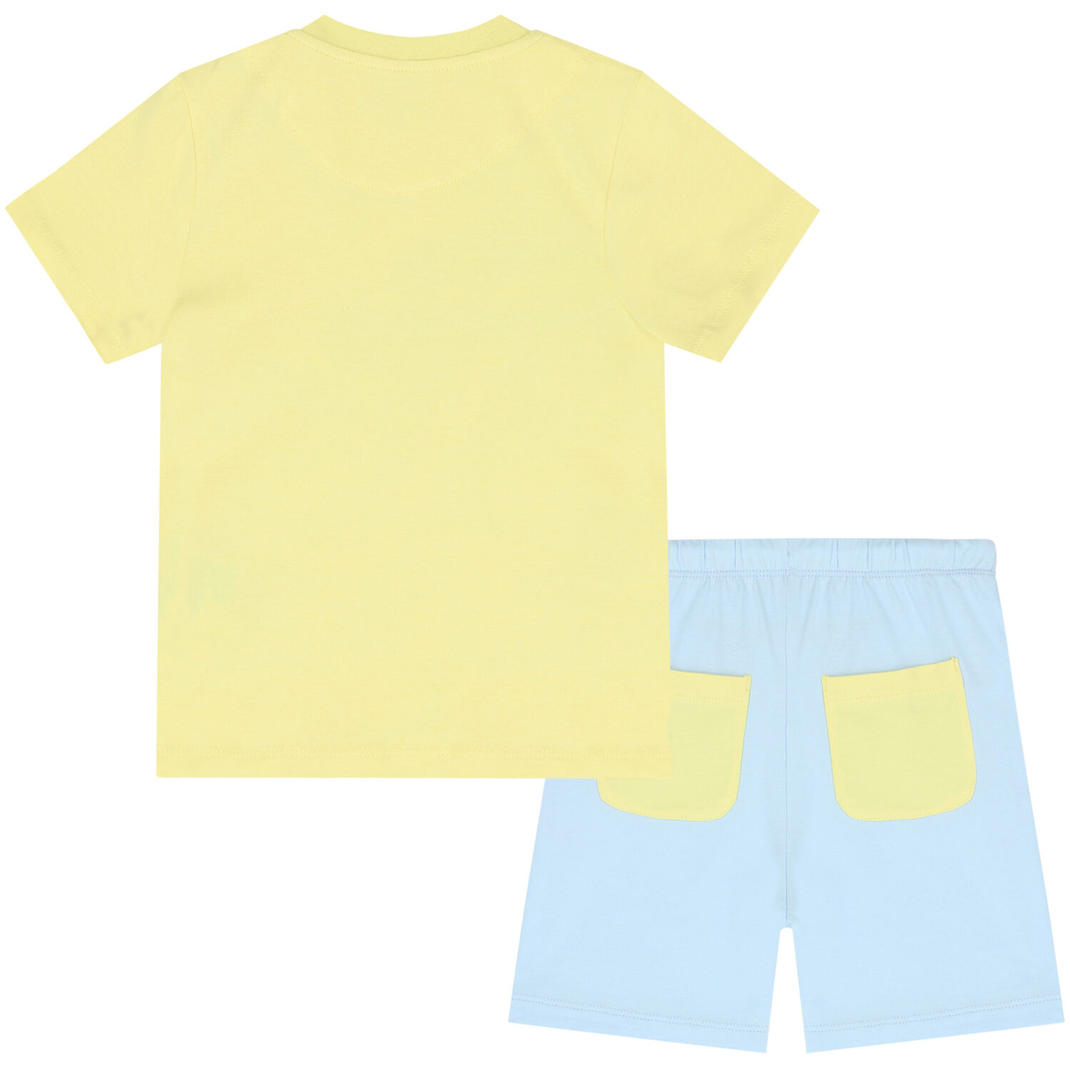 Boys Yellow & Blue Logo Short Set, 1, hi-res
