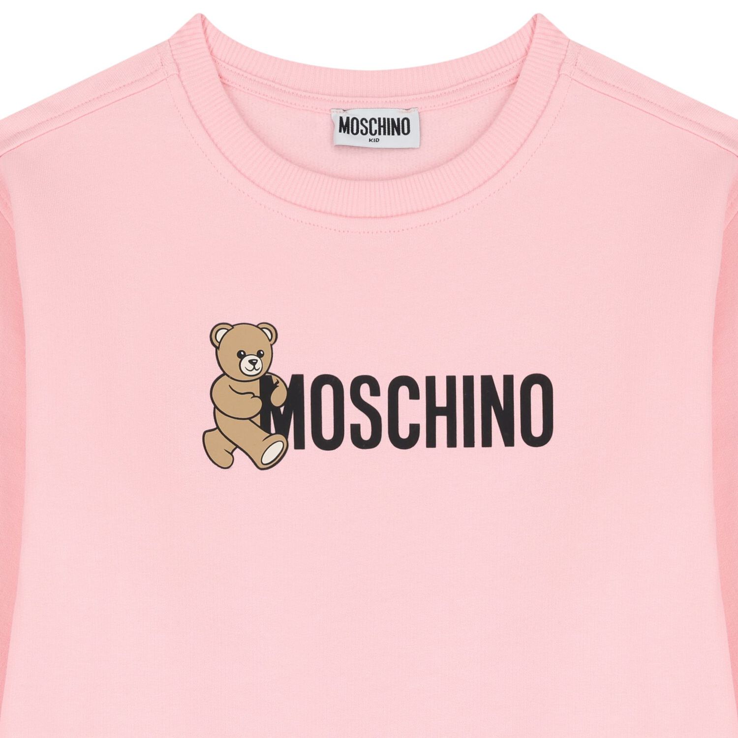 Girls Pink Teddy Bear Logo Dress, 1, hi-res