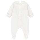 White Teddy Bear Logo Babygrow, 4, hi-res