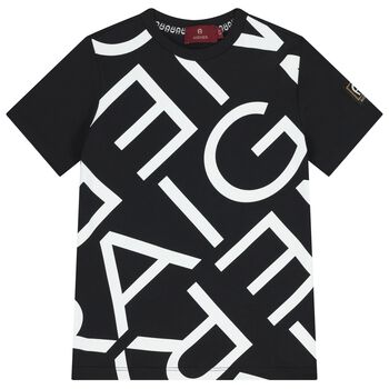 Boys Black & White Logo T-Shirt