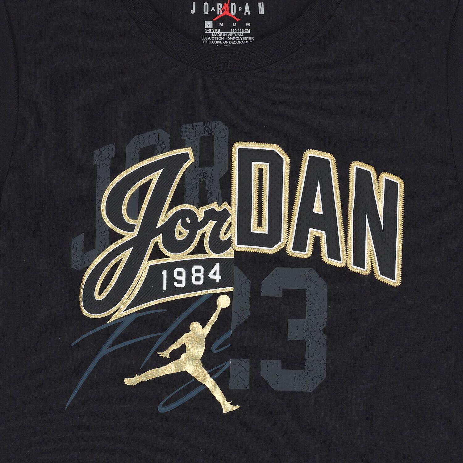 Boys Black Jordan T-Shirt, 1, hi-res