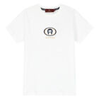 Boys White Logo T-Shirt, 1, hi-res