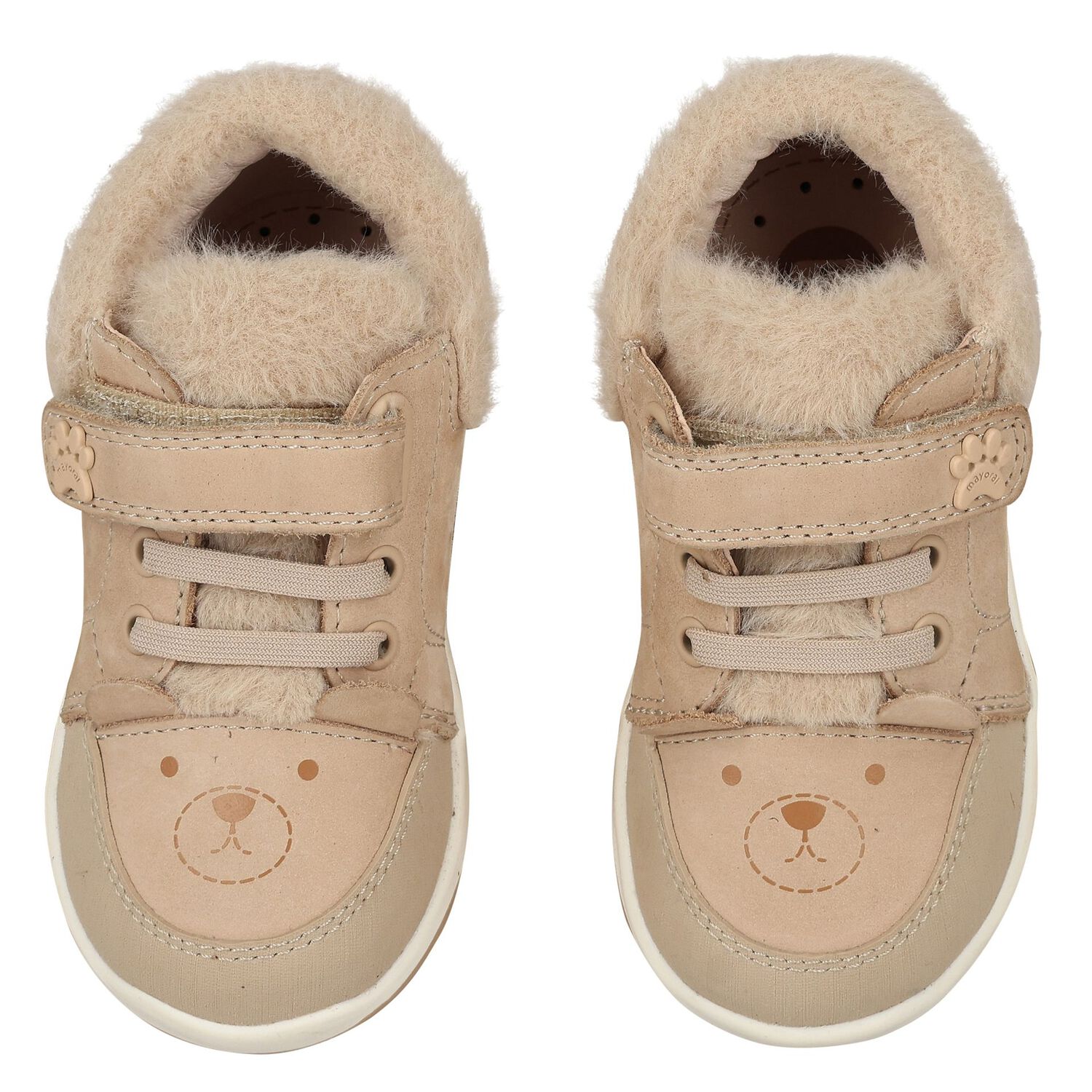Younger Boys Beige Logo Trainers, 1, hi-res image number null