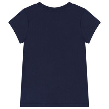 Girls Navy Blue Logo T-Shirt