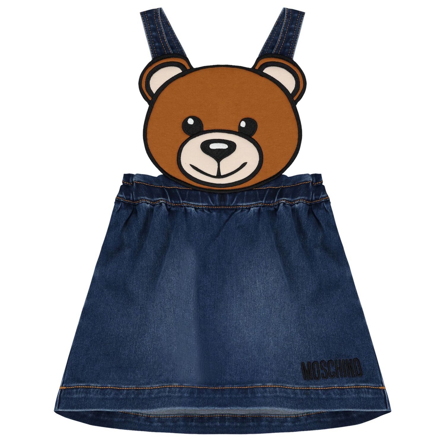 Younger Girls Ivory & Blue Denim Teddy Bear Skirt Set, 2, hi-res image number null