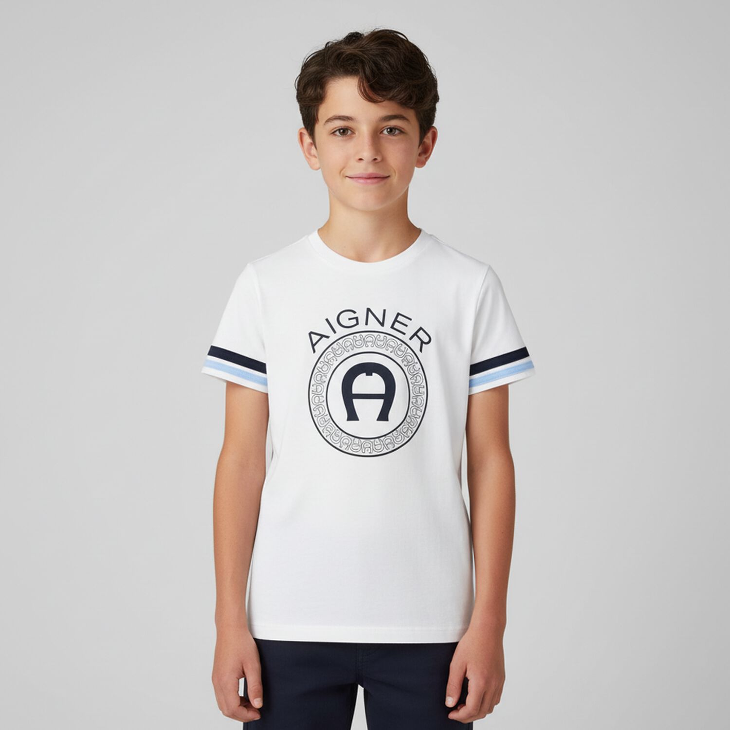 Boys White Logo T-Shirt, 1, hi-res image number null
