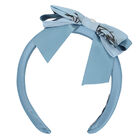 Girls Blue Floral Bow Headband, 1, hi-res