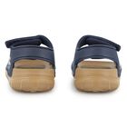 Boys Navy Blue & Beige Logo Sandals, 3, hi-res