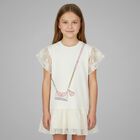 Girls Ivory Logo Bag Dress, 1, hi-res