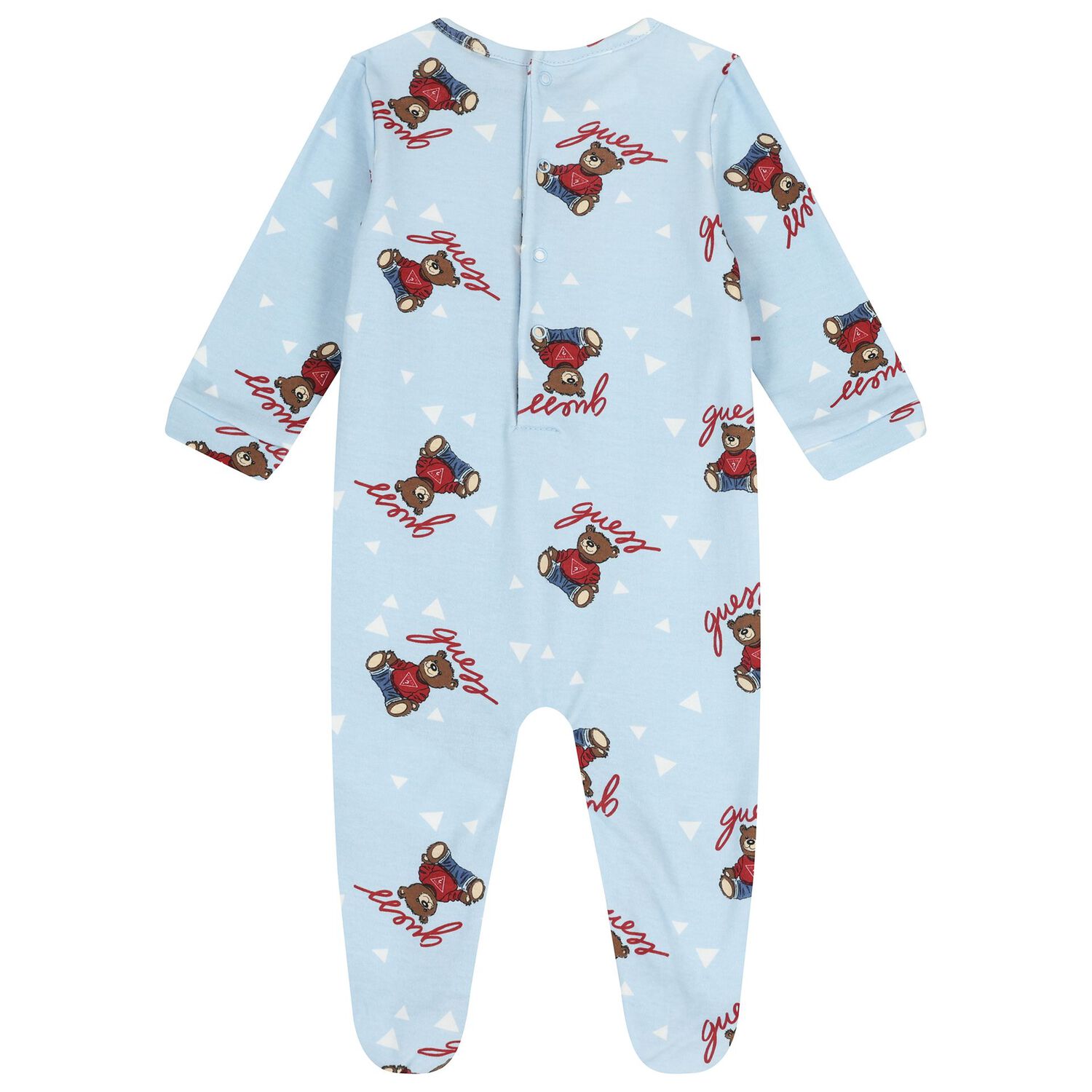 Baby Boys Blue Teddy Bear Logo Babygrow, 1, hi-res
