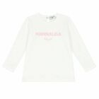 Younger Girls Ivory & Pink Top, 1, hi-res