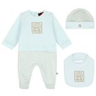 Baby Boys Blue Logo Babygrow Set, 1, hi-res