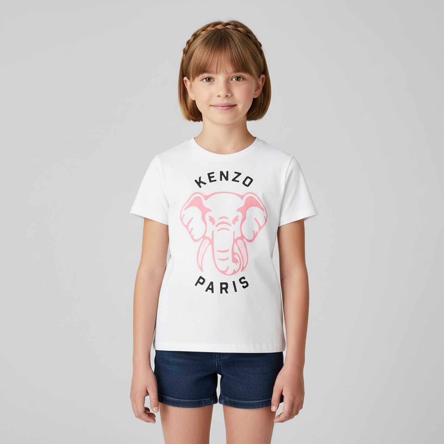Girls White Elephant Logo T-Shirt, 1, hi-res image number null