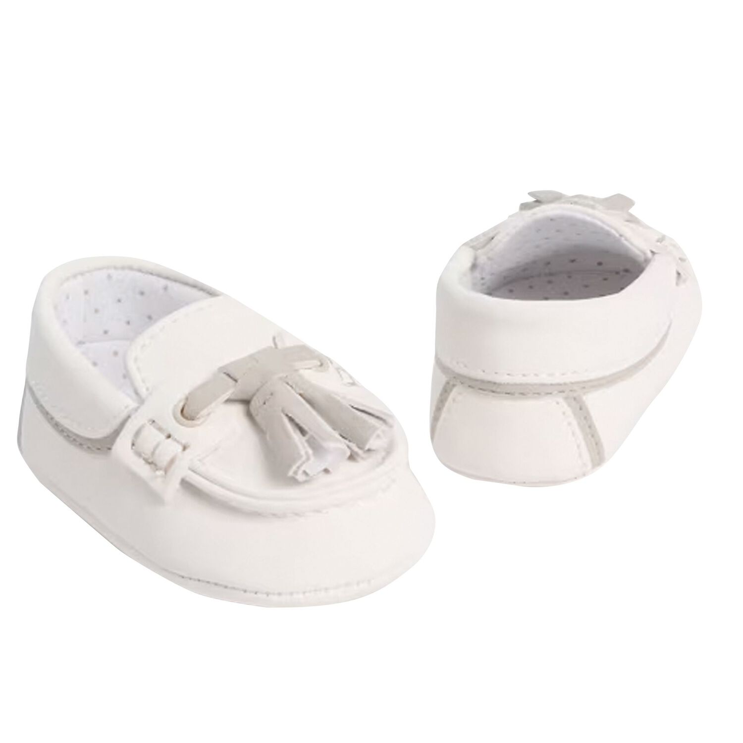 Baby Boys Ivory Moccasins, 2, hi-res