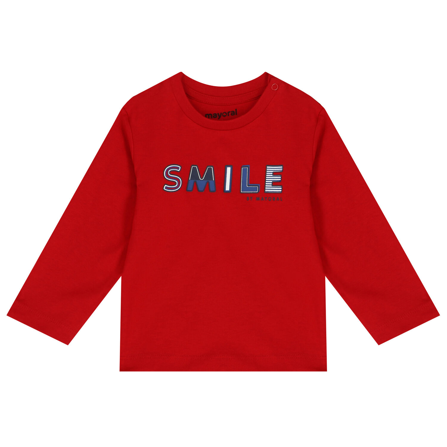 Younger Boys Red Logo Long Sleeve Top, 2, hi-res image number null