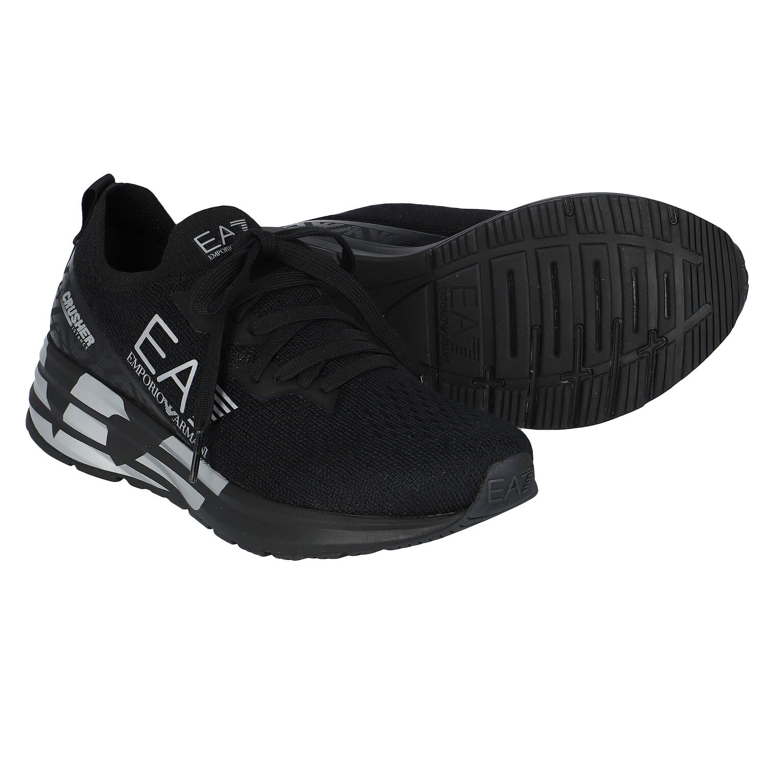 Black Logo Trainers, 1, hi-res