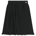 Girls Black Pleated Skirt, 1, hi-res