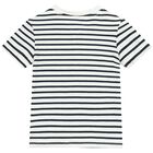 Baby Boys White & Navy Blue Striped Shorts Set, 1, hi-res