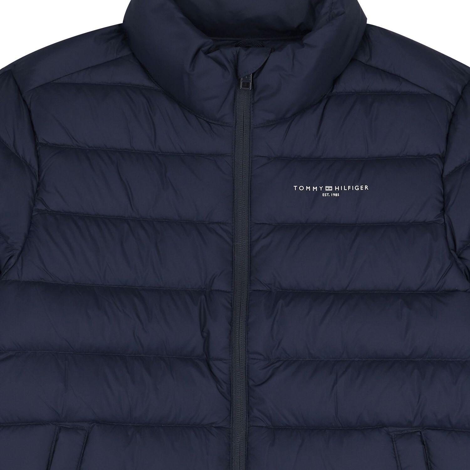 Boys Navy Blue Logo Puffer Jacket, 1, hi-res