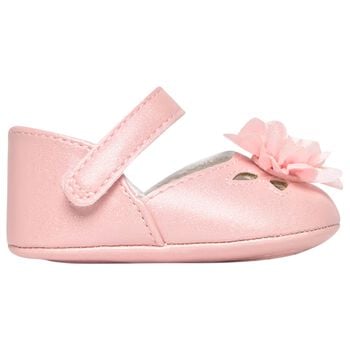 Baby Girls Pink Flower Pre Walker Shoes