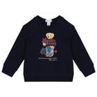 Baby Boys Navy Blue Polo Bear Logo Sweatshirt, 1, hi-res