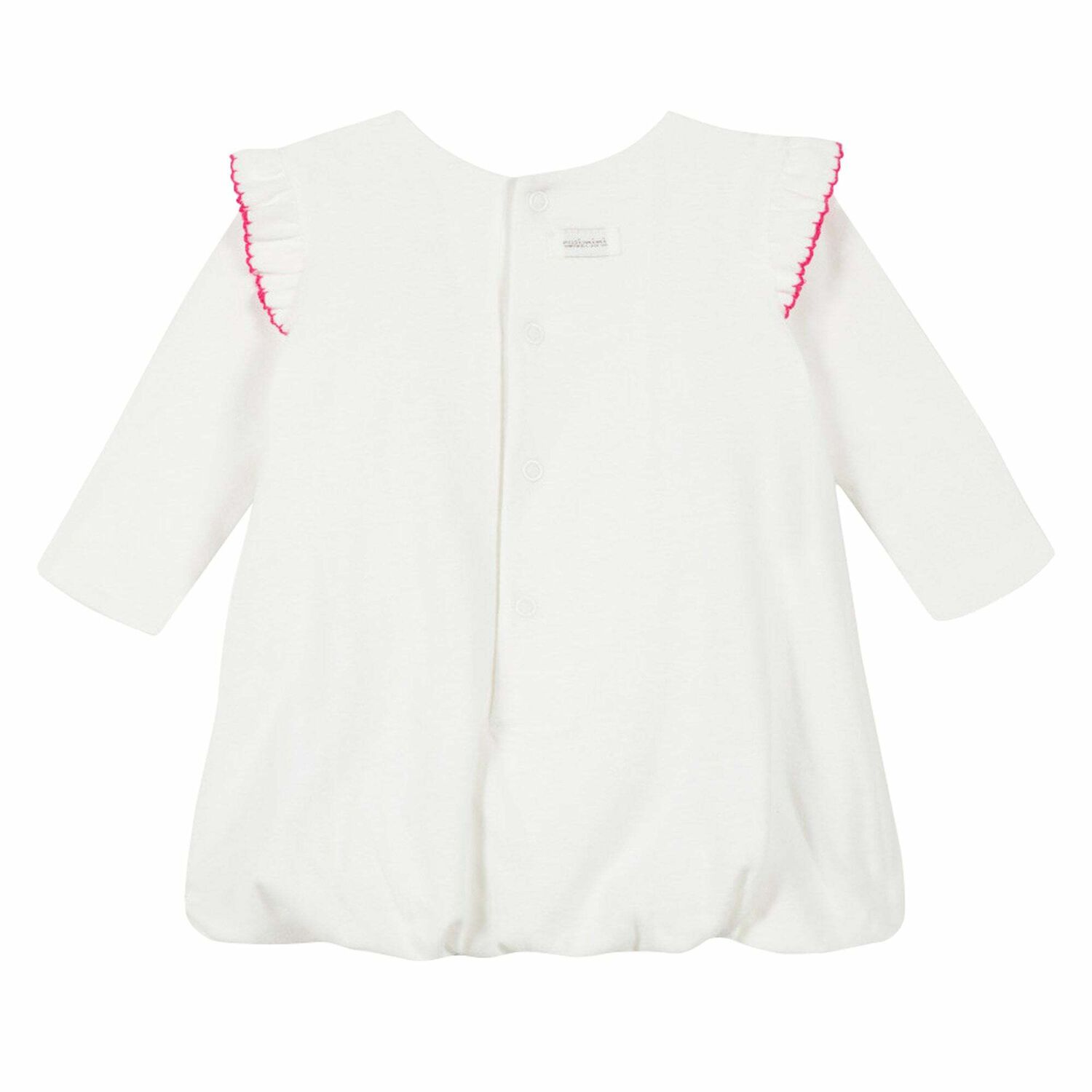 Baby Girls White Embroidered Dress, 1, hi-res