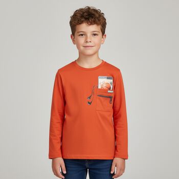 Boys Orange Long Sleeve Top