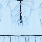 Girls Blue Embellished Frill Dress, 1, hi-res