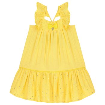 Girls Yellow Bow Dress