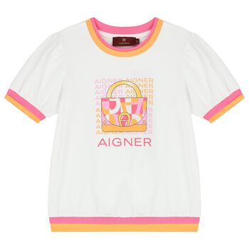 Girls White Logo T-Shirt