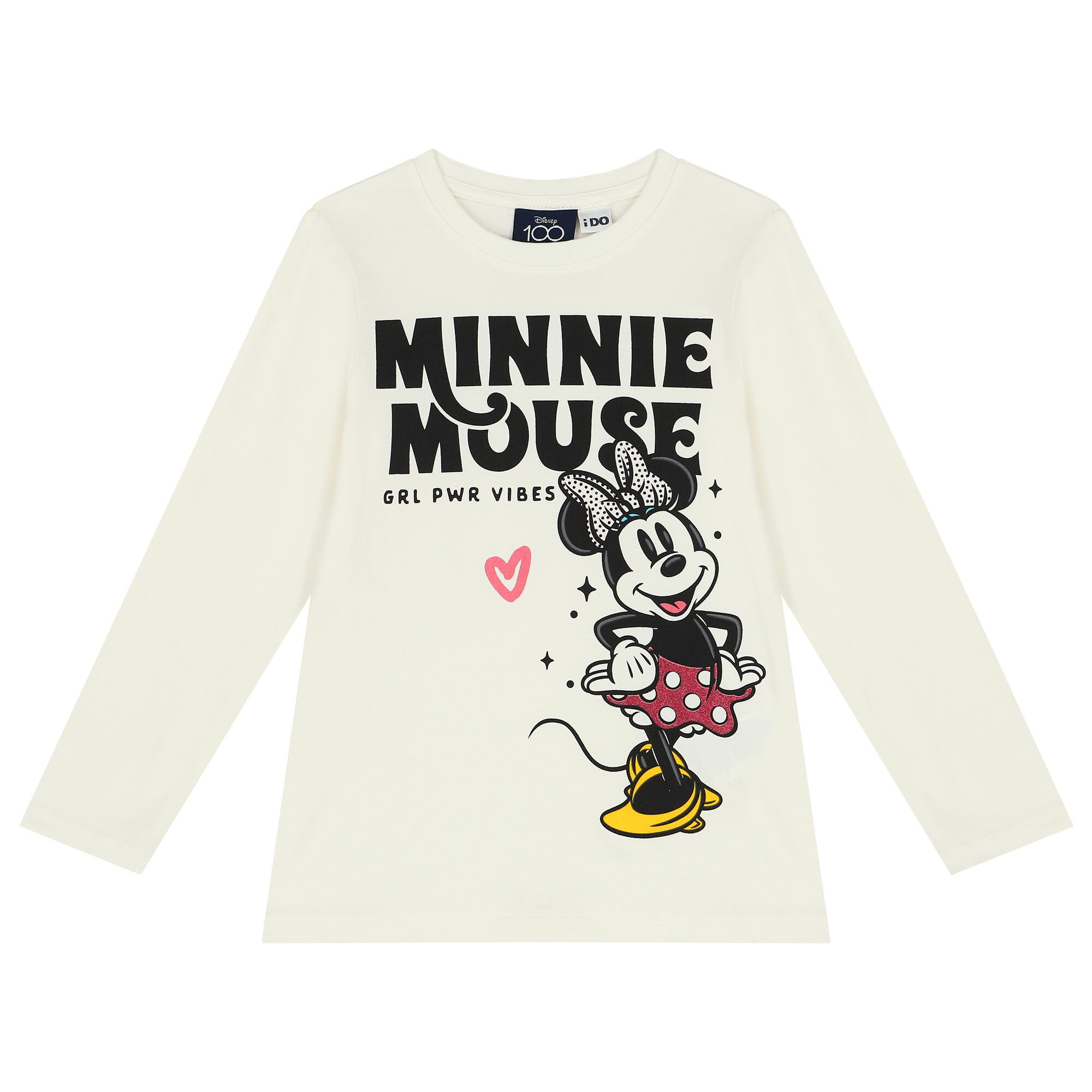 iDO Girls Ivory Minnie Mouse Long Sleeve Top Junior Couture UK
