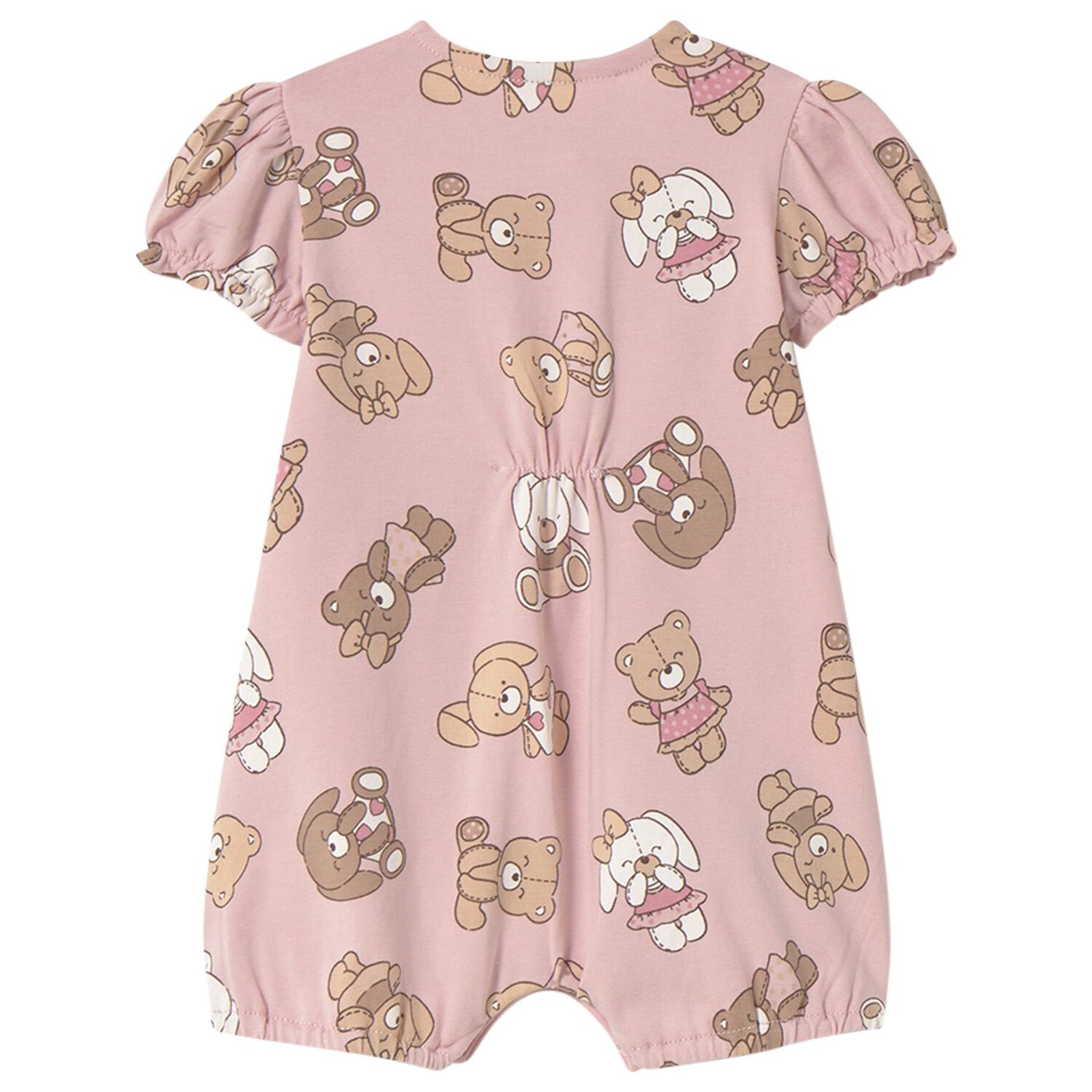 Baby Girls Pink Teddy Bear Romper, 1, hi-res