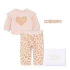 Younger Girls Pink Heart Leggings Set, 1, hi-res