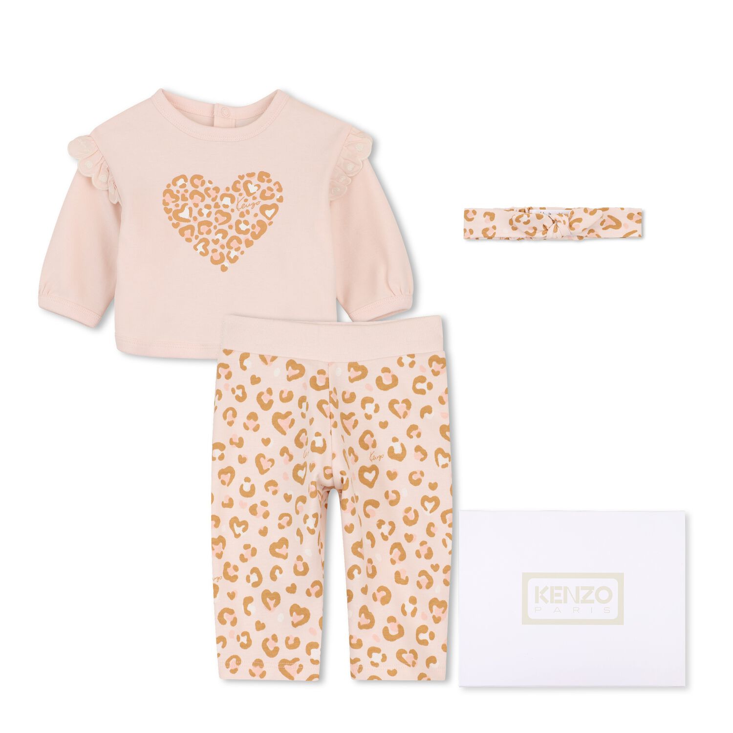 Younger Girls Pink Heart Leggings Set, 1, hi-res